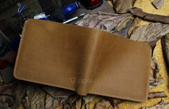 Handmade Leather Mens Cool Slim Leather Wallet Men billfold Wallets Bifold for Men