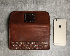 Handmade Genuine Leather Mens Clutch Cool Fashion Wallet Clutch Wristlet Wallet for Men