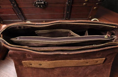 Genuine Leather Mens Cool Messenger Bag Briefcase Work Bag Business Bag for men