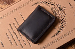 Handmade Leather Mens Cool Wallet Card Slim Wallet Change Coin License Wallet for Men