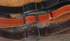 Genuine Leather Punk Rock Biker Trucker Mens Belt Men Black Coffee Belt for Men