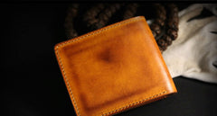 Handmade Leather Lion Mens billfold Wallet Cool Leather Wallet Slim Wallet for Men