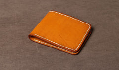 Handmade Leather Mens Cool Slim Leather Wallet Card Wallet Holders Men Small Wallets Bifold for Men