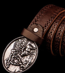 Handmade Genuine Leather Mens Belt Custom Cool Leather Men Black Belt for Men