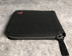 Genuine Leather Mens Cool billfold Leather Wallet Men Small Wallets Bifold for Men