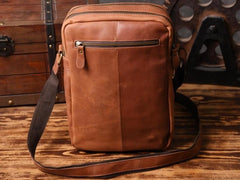 Genuine Leather Mens Cool Shoulder Bag Messenger Bag Chest Bag Bike Bag Cycling Bag for men