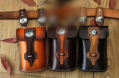 Leather Belt Pouch Mens Small Cases Waist Bag Hip Pack Belt Bag Fanny Pack Bumbag for Men - iwalletsmen