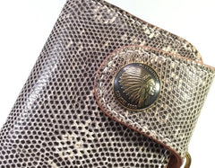 Handmade Leather Biker Wallet Mens Cool Chain Wallet Trucker Wallet with Chain