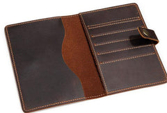 Handmade Mens Leather Small Slim Passport Wallet Vintage Bifold Long Wallet For Men - iwalletsmen