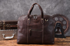Genuine Leather Mens Cool Messenger Bag Briefcase Work Bag Business Bag for men
