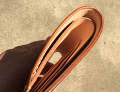 Handmade Leather Mens Cool billfold Leather Wallet Men Small Wallets Bifold for Men