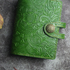 Handmade Leather Floral Mens Cool billfold Wallet Card Holder Small Card Slim Wallets for Men
