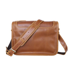 Handmade Dark Coffee Leather Mens 10 inches Courier Bag Brown Messenger Bags Dark Brown Postman Bags For Men - iwalletsmen