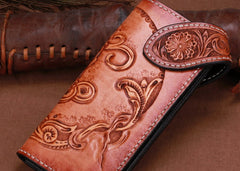 Handmade Leather Kylin Mens Chain Biker Wallet Cool Leather Wallet With Chain Wallets for Men