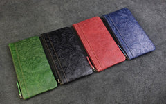 Handmade Leather Mens Cool Zipper Phone Travel Long Wallet Holder Slim Clutch Wallets for Men