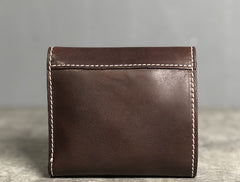 Handmade Leather Mens Cool billfold Leather Wallet Men Small Wallets Trifold for Men