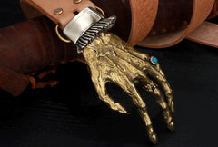 Handmade Genuine Custom God's Hand Cool Leather Mens Leather Men Beige Belt for Men