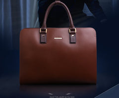 Genuine Leather Mens Cool Messenger Bag Briefcase Work Bag Business Bag Laptop Bag for men