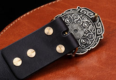 Handmade Genuine Custom Cool Leather Mens Leather Men Black Belt for Men