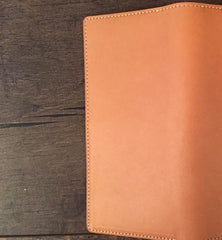 Handmade Leather Mens Cool Long Leather Wallet Slim Travel Passport Wallet for Men