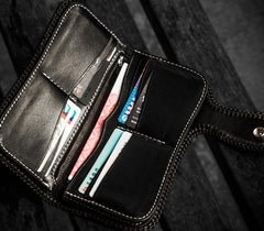 Handmade Leather Prajna Ghost Mens Chain Biker Wallet Cool Leather Wallet With Chain Wallets for Men