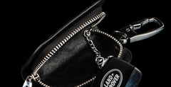 Handmade Leather Biker Mens Cool Car Key Wallet Coin Wallet Pouch Car KeyChain for Men