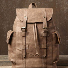 Handmade Leather Mens Cool Backpack Sling Bag Large Travel Bag Hiking Bag for Men