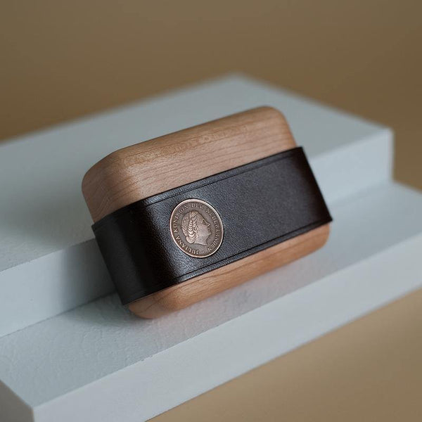 Handmade Coffee Leather Cherrywood AirPods Pro Case Custom Brown Leather AirPods Pro Case Airpod Case Cover - iwalletsmen