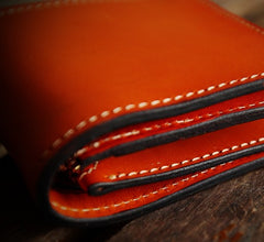 Handmade Leather Mens billfold Wallet Cool Slim Wallet Biker Wallet for Men