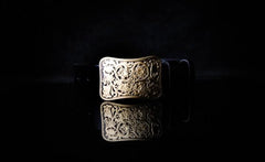 Handmade Genuine Leather Punk Rock Chinese Floral Mens Cool Men Biker Trucker Leather Belt