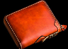 Handmade Leather Tibetan Mens billfold Wallet Cool Chain Wallet Biker Wallet for Men