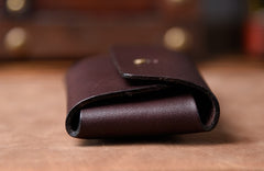 Handmade Leather Mens Cool Coin Change Leather Wallet Men Small Wallets Card for Men