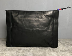 Genuine Leather Mens Clutch Cool Slim Wallet Zipper Clutch Wristlet Wallet for Men