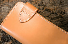 Handmade Leather Mens Cool Beige Chain Wallet Biker Trucker Wallet with Chain
