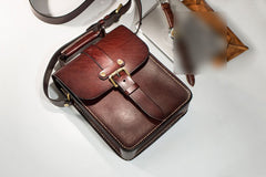 Handmade Leather Mens Cool Messenger Bag Sling Bag Chest Bag Bike Bag Cycling Bag for men