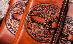 Handmade Leather Mens Tibetan Chain Biker Wallet Cool Leather Wallet Long Clutch Wallets for Men