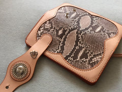 Handmade Leather Biker Wallet Mens Cool Chain Wallet Trucker Wallet with Chain