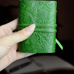 Handmade Leather Floral Mens Cool billfold Wallet Card Holder Small Card Slim Wallets for Men