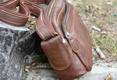 Genuine Leather Mens Small Messenger Bag Cool Crossbody Bags for men - iwalletsmen