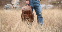 Handmade Leather Mens Cool Backpack Sling Bag Large Travel Bag Hiking Bag for men