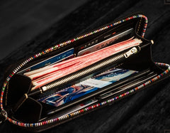 Handmade Leather Men Tooled Acalanatha Cool Leather Wallet Long Phone Clutch Wallets for Men