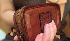 Handamde Genuine Leather Mens Cool Key Wallet Car Key Holder Car Key Case for Men