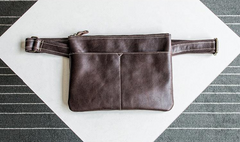 Genuine Leather Mens Cool Messenger Bag iPad Bag Chest Bag Bike Bag Cycling Bag for men