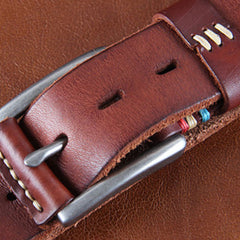 Genuine Leather Punk Rock Biker Trucker Mens Belt Men Black Coffee Belt for Men