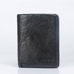 Genuine Leather Mens Cool Slim Leather Wallet Men Small Wallets Bifold for Men