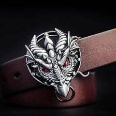 Handmade Genuine Leather Punk Rock Dragon Mens Cool Men Biker Trucker Leather Belt