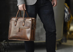 Genuine Leather Mens Cool Messenger Bag Briefcase Work Bag Business Bag for men