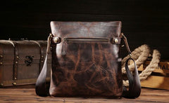 Vintage Leather Mens Cool Small Messenger Bag Cool Shoulder Bag For Men - iwalletsmen