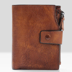 Handmade Mens Cool billfold Leather Wallet Men Small Slim Wallets Bifold for Men - iwalletsmen