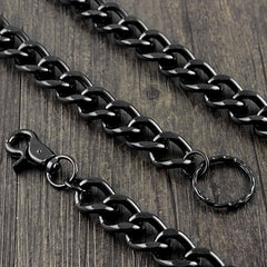 Cool Black Punk Pants Chain Biker Wallet Chain Black Jeans Chain Jean Chain Long Wallet Chain For Men - iwalletsmen
